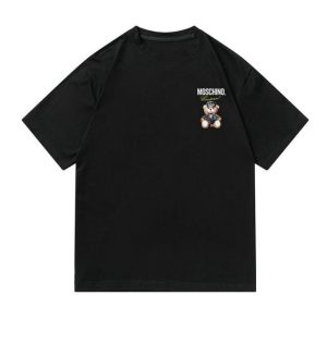 【多色可選】 moschino x The Flintsttones 小圖案機車皮熊印花圓領短袖T恤 男女同款
